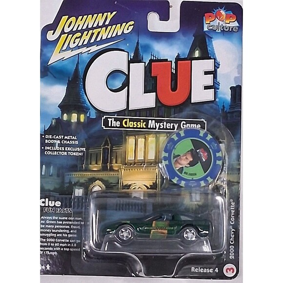 Johnny Lightning Pop Culture Clue 1/64 Car w/ Token 4 Ford, Chevy, Hudson Toyota - Picture 11 of 11